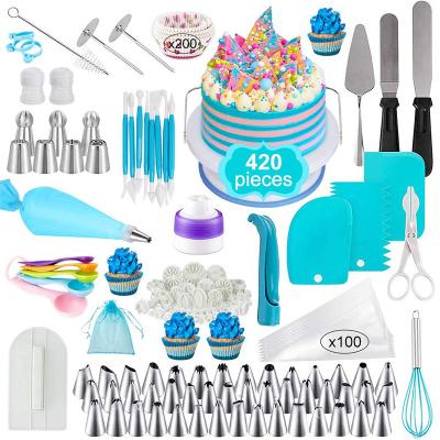 China Disposable Amazon Success 420pcs Decorating Supplies for Setting Cake Tools and Accessories for sale