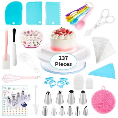 China Viable Hot Selling High Quality Amazon Low MOQ 237 Pieces Cake Decorating Tips Set For Household Baking Beginner for sale