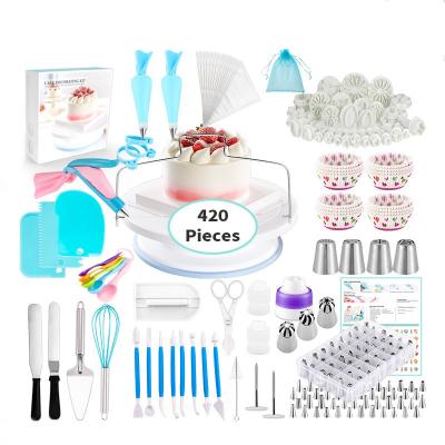 China Sustainable 420 PCS Cake Turntable Pastry Cake Decorating Tool for Baking Cakes for sale