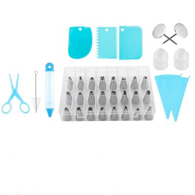 China Viable Piping Sprinklers Stainless Steel 37 PCS Logo Kitchen Color Box Custom Made Icing Tips Piping Tips Set For Daily Cake Decorating for sale