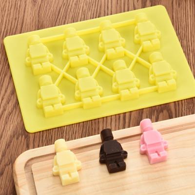 China New Arrival Fondant Cake Silicon Mold Robot Shape Silicone Chocolate Mold Resin Stocked Mold for sale