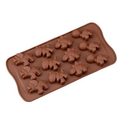 China High Quality Non-Stick DIY Cake Mold Silicone Chocolate Mold Dinosaurs Forms Ice Cream Molds Harden Mold Silicone Chocolate Mold for sale