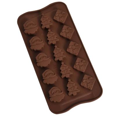 China TOP Sale 1pc Sustainable Christmas Tree Santa Gift Box Make For Icing Mold Christmas Chocolate Silicone Mold for sale