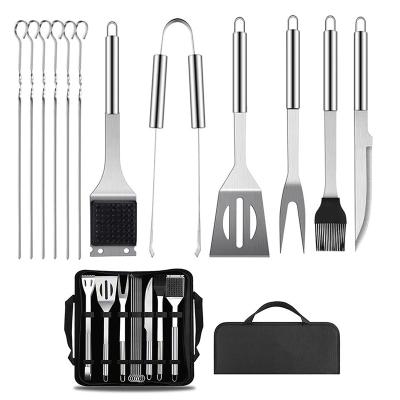 China Low MOQ 12pcs professional stainless steel grill BBQ cookware tool kit easily cleaned from camping for sale