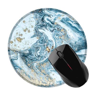 China PASSIONATE Wholesale Custom Logo Marble Mouse Pad With Low Non-Slip Rubber Round Mouse Mat For Advertising Gifts for sale