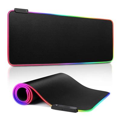 China Beautiful Manufacturer Custom RGB Luminous Gaming Mouse Pad For Gamer Glowing XXL Led Computer Extend Desk Mat With Back Light Mat for sale