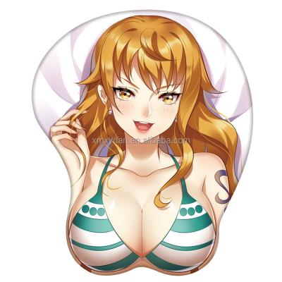 China Anime Girl Sexy Cartoon Breast Wrist Guard Mousepad Custom 3D Ergonomic Big Breasts Mouse Pads Ergonomic Mouse Pad for sale