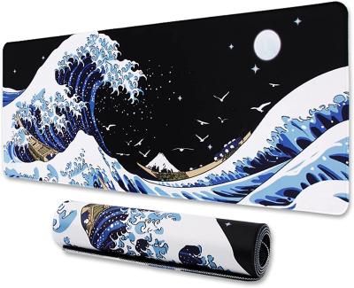 China Amazon Table Sale XXL Large Gaming Laptop Mouse Pads Sea Wave Sea Wave Pads PC Pads Hot Waterproof Keyboard PASSIONATE Non Slip Thick Rubber Mat for sale