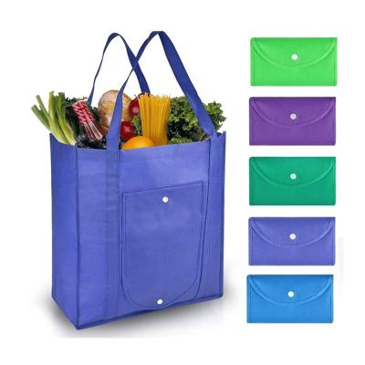 China XYDAN Eco-Friendly Reusable Foldable Rolled Grocery Easy Carry Shopping Bag Custom Folding Non Woven Collapsible With Bottom for sale