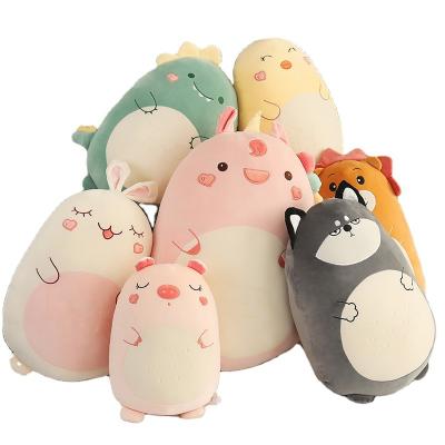 China Wholesale Custom Cute Kawaii Pillow Dinosaur Unicorn Pig Duck Fruit Squishy Soft Stuffed Animal Toy Wholesale Eco-Friendly Rabbit Husky Lion Material for sale