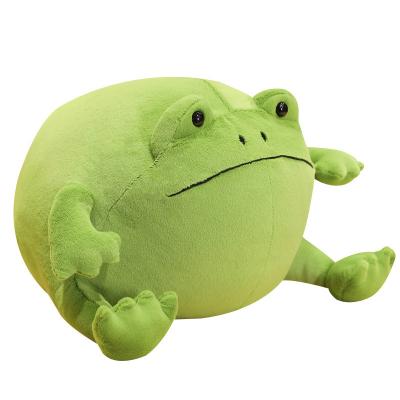 China wholesale soft cute plush kawaii green frog animal pillow eco-friendly material plushie stuffed frog plush toy for sale