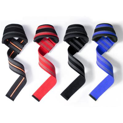 China Heavy Support 24 Inch Neoprene Padded Support Cotton Wrist Straps Lifting Straps For Weightlifting, Deadlift, Powerlifting, Gym Workout for sale