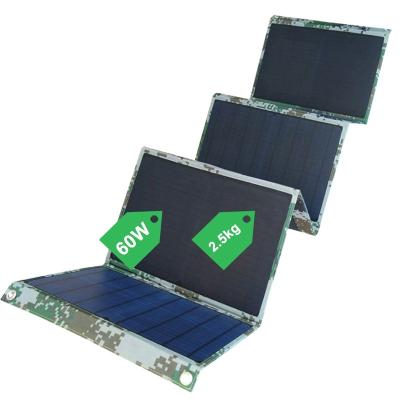 China Camping 60W Outdoor Foldable Solar Panel Mono Kit 60W Charger for Outdoor Camping Travel Solar Power Phone Battery Charger for sale