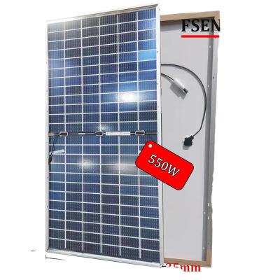 China FS Monocrystalline Solar Panels 540w 550w 560w PV Module Manufacturer For Mono Roof Off-grid System Border Home Defense 150*150mm for sale