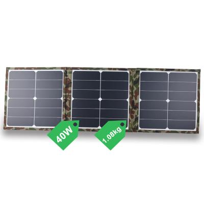 China Sunpower+600D Sunpower 40W Solar Panel Portable Monocrystalline Foldable Solar Charger For Mobile Phone With QC3.0 Fast Charging Type C for sale