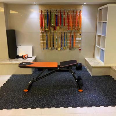 China Gym Use Rubber Floor Mats High Density Rubber Mats Interlocking Non-Slip Rubber Tiles for sale