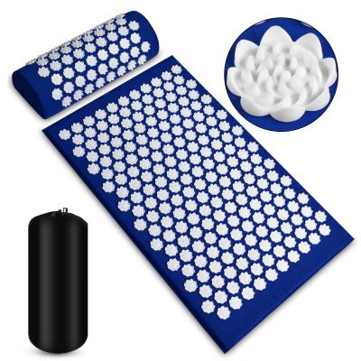 China Body Release Acupressure Massage Mat With Pillow For Stress Pain Tension Relief Body for sale