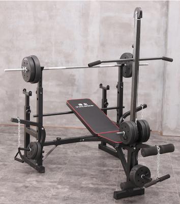 China Modern Multifunctional Bench Press Bench Weight Fitness Rack Squat Rack Barbell Stretch Home Indoor Sports Fitness Weightlifting Bed for sale