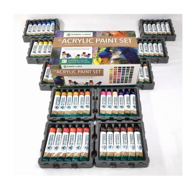 China Art Crafts Amazon Hot Selling Non-Toxic Drawing Artist Paint Set 60 Colors Acrylic Set In Cardboard Box With Protective Acrylic Factory Wholesale Price for sale