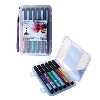 China Promotional Artist Drawing Fineline Pen Superior Water Proof Pigment Ink with Distinctive Fine and Chisel Tip 7 Kinds for sale