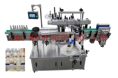 China Beverage Flat bottle Automatic Labeling Machine Vertical Type With Code Printer for sale