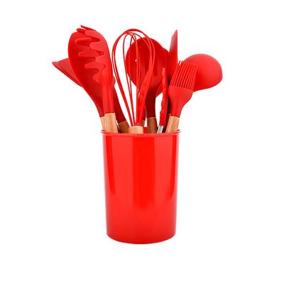 China Amazon Hot Sale 2022 Stick Silicone Kitchen Utensil 12 Pcs Set Non Heat Resistant Heat Resistant Cookware Sets for sale