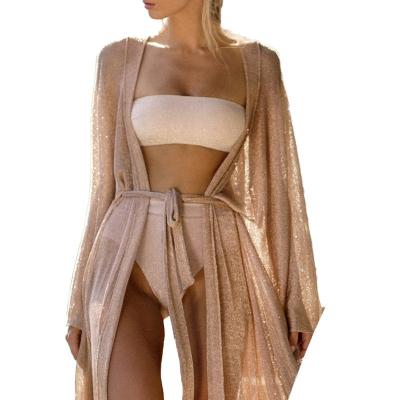 China Hot Selling Plus Size Mesh Sheer Long Cover-Ups Women Swimsuit Bikini Cover Up Beach Dress Sexy Bikini Cover Up For Summer for sale