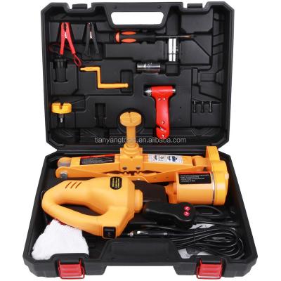 China Hot Sale Chinese Supplier Car Jack Manufacturer Portable DC12V 3T Electric Screw Jack Scissors and Electric Impact Wrench for Car and SUV for sale