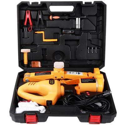 China CE ISO Manufacturer Portable Mini 3T Car Electric Car High Lift Jack Scissor Floor Jack and DC12V Impact Wrench for Emergency Repair for sale