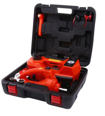 China ISO Portable Car Light Jack Professional 3in1 CE Auto Electric DC12V 5T LED Hydraulic Car Jack and Impact Wrench for Quick Replace Tire for sale