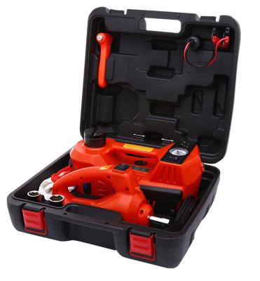 China Hot Sale 3in1 CE ISO DC12V 5T LED Light Portable Durable Electric Car Jack Hydraulic Jack and Impact Wrench for Quick Replace Tire for sale