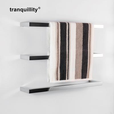 China Single Rail Electric Heated Towel Heater 450mm Length Square Bar Towel Rack Bathroom Hotel High Quality for sale