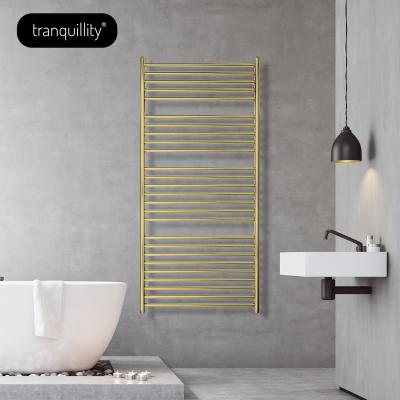 China Hotel Wholesale 304 Stainless Steel Wall Mounted Electric Towel Rail Hotel Towel Warmer Heater Gold Heated Towel Rail for sale