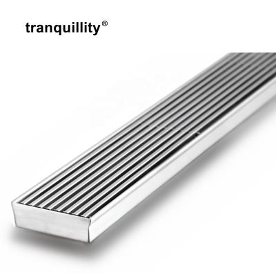 China Modern Linear Floor Drain Linear Shower Drain Stainless Steel Grid Cover Long Wedge Wire Channel for sale