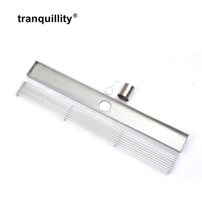 China Modern Stainless Steel Wedge Wire Drain Bathroom Shower Drain Accessories Linear Floor Drain Along for sale