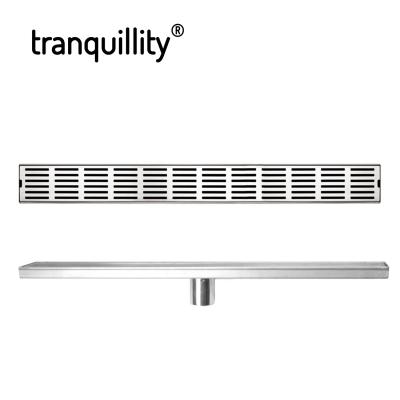 China Modern 304/316 Bathroom Long Floor Drain Stainless Steel Drain Grate Balcony Kitchen Shower Drain for sale