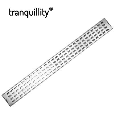 China Modern Bathroom Linear Floor Drain Stainless Steel Shower Channel Rectangle Holes Long Channel Long Channel Drains for sale