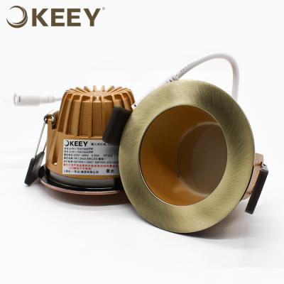 China 2020 Embeded keey copper round 7 watt led downlight bronze anti-shone deep recessed led downlight dimmable TD07309G for sale