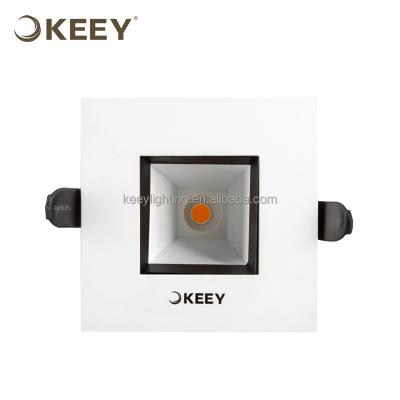 China Keey 2020 Modern 12w COB Led Recessed Square White Led Ceiling Lights Fixtures TH916 for sale