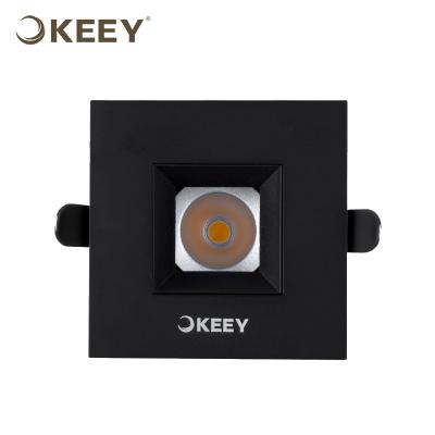 China 2019 Embeded keey square 10w black ceiling led spot light adjustable cob led ceiling light indoor home use TH918 for sale