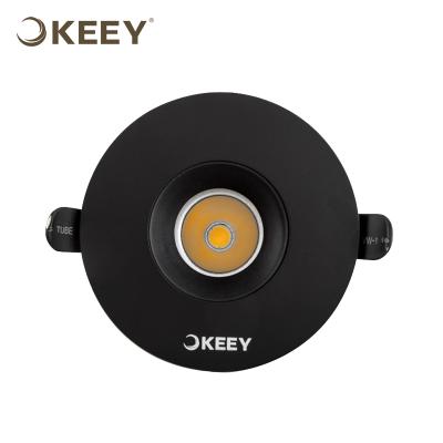 China keey COB recessed 2022 led noise round ceiling light 10w spot light black adjustable recessed ceiling led for sale