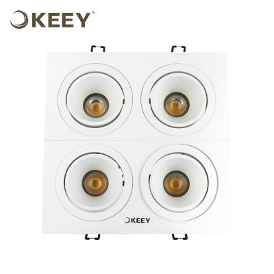 China KEEY Recessed 4*10W Led Grill Lamp Lighting Fixture Square Light Truck Grill Guard Commercial Lighting QYR2-GS601N-4 for sale