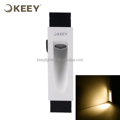 China 2021 wholesale modern keey step light led 3w recessed white rectangle led step stair light indoor use L3144 for sale