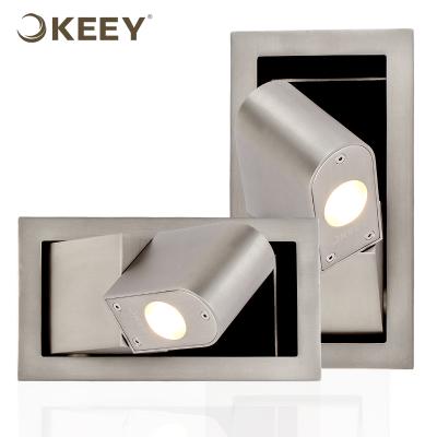 China 2021 modern keey led wall recessed light hot sale wall light led nickel 6w wall led light indoor use B111D for sale