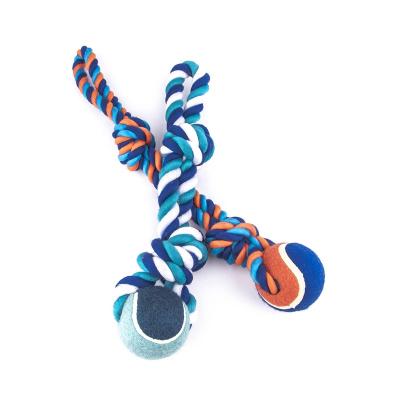 China Factory Wholesale Price Durable Eco Friendly Dog Toy Tennis Bal With Rope Chew for sale