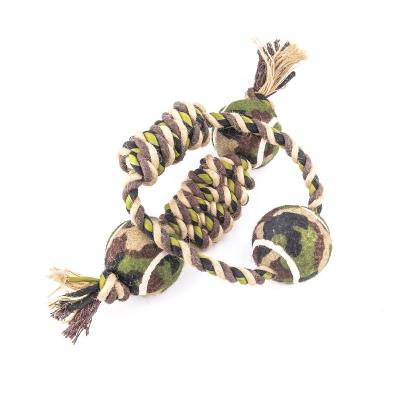 China Cheap Custom Made Camouflage Chew Pet Rubber Durable Viable Hot Sale Toy With Tennis Ball for sale