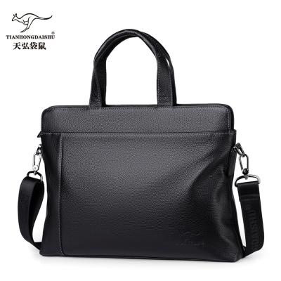 China Luxury genuine leather men's briefcase bulky men's briefcase shopping bag office bag laptop bag leather goods for sale