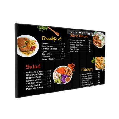 China Wholesale Indoor Working 32/55/75 Inch LCD Display Panel Poster HD Advertising Electronic Signage For Restaurants And Shops for sale