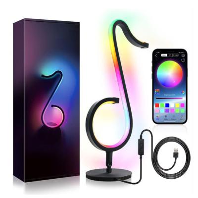 China Creation Musical Note Light RGB Symphony Table Lamp, Smart Table Lamp, Can Be Connected With Mobile Phone APP To RGB Light Color Changing for sale