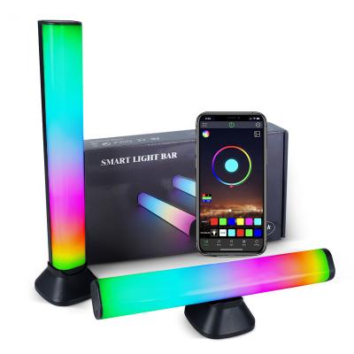 China 2021 Amazon Simplicity Smart Optical Guide Of Level Modern Desk Lamp Music Sensor Voice Light Gathering RGB PC Lamp Atmosphere Bestselling Modern Level for sale